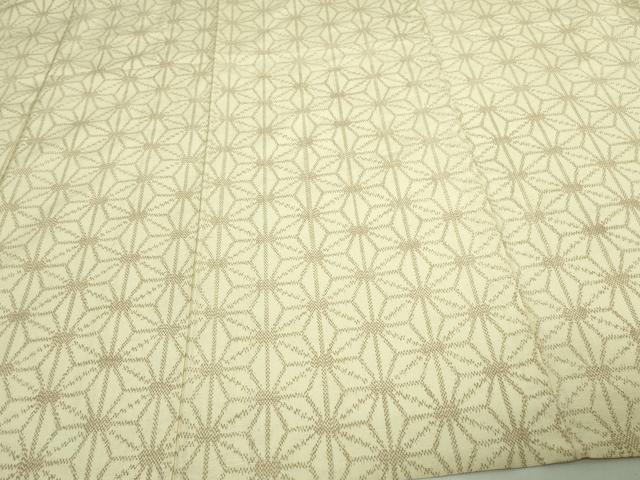 平和屋着物▽上質な紬 単衣 麻の葉文様 正絹 逸品 DAAV9695sf
