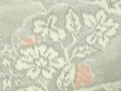 平和屋着物▽上質な紬 単衣 草花文 正絹 逸品 DAAV9696sf