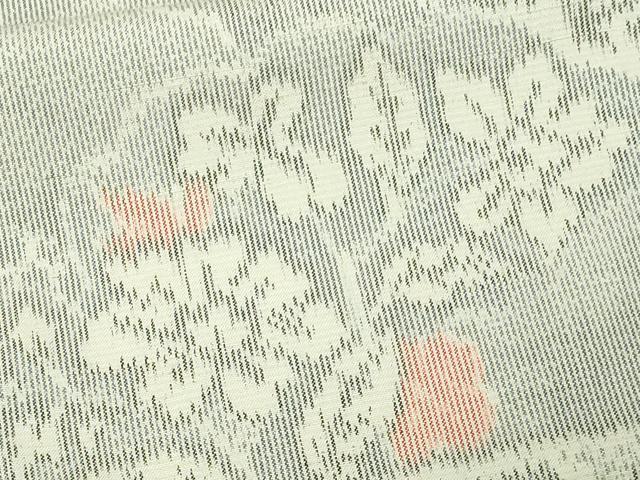 平和屋着物▽上質な紬 単衣 草花文 正絹 逸品 DAAV9696sf