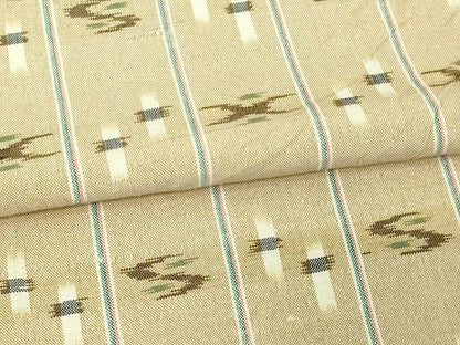 平和屋着物▽本場琉球紬　単衣　吉祥文　正絹　逸品　DAAV9698sf