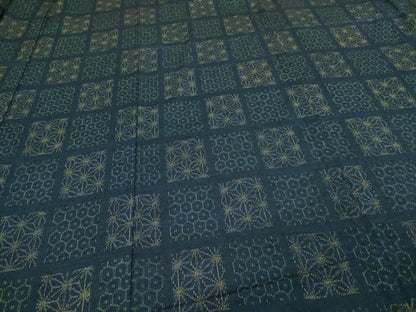 平和屋着物▽上質な紬　単衣　亀甲花文　正絹　逸品　DAAV9700sf
