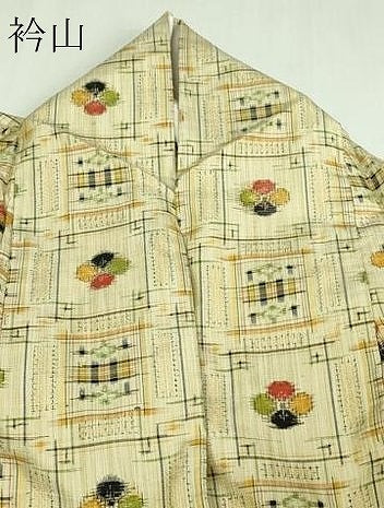 平和屋着物▽上質な紬　単衣　舞花文　正絹　逸品　DAAV9702sf