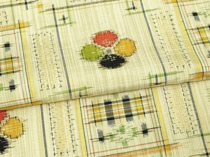 平和屋着物▽上質な紬　単衣　舞花文　正絹　逸品　DAAV9702sf