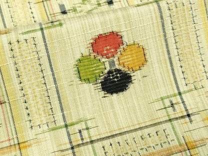 平和屋着物▽上質な紬　単衣　舞花文　正絹　逸品　DAAV9702sf