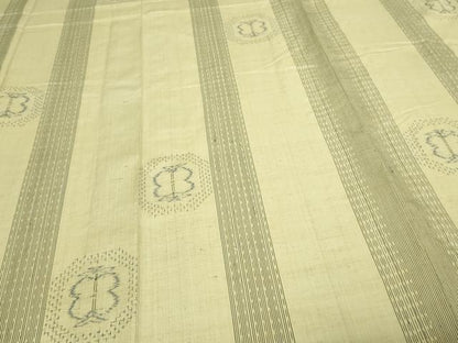 平和屋着物▽上質な紬 単衣 亀甲花文 正絹 逸品 DAAV9704sf