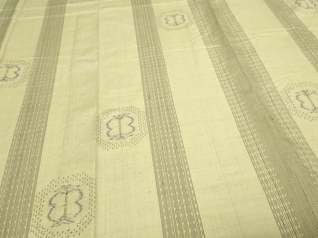 平和屋着物▽上質な紬 単衣 亀甲花文 正絹 逸品 DAAV9704sf