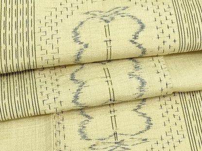 平和屋着物▽上質な紬 単衣 亀甲花文 正絹 逸品 DAAV9704sf
