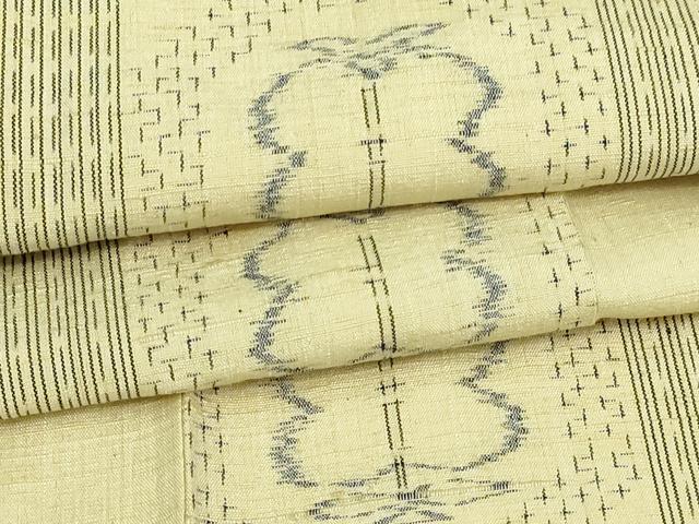 平和屋着物▽上質な紬 単衣 亀甲花文 正絹 逸品 DAAV9704sf
