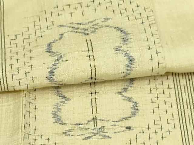平和屋着物▽上質な紬 単衣 亀甲花文 正絹 逸品 DAAV9704sf