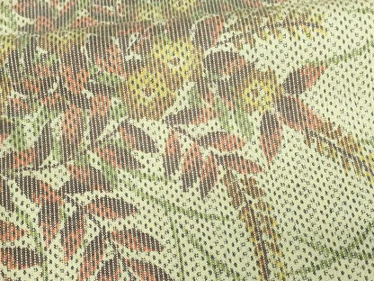 平和屋着物▽上質な紬 単衣 草花文 正絹 逸品 DAAV9705sf