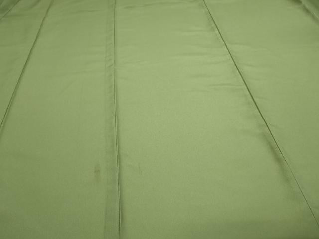 平和屋着物▽色無地　単衣　鶸茶色　洗える着物　DAAV9710sf