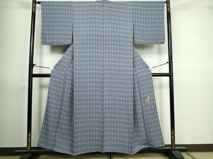 平和屋着物▽ファッションデザイナー コシノアヤコ 小紋 単衣 草花文 正絹 逸品 DAAV9712sf
