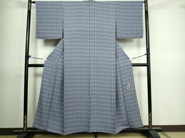 平和屋着物▽ファッションデザイナー コシノアヤコ 小紋 単衣 草花文 正絹 逸品 DAAV9712sf