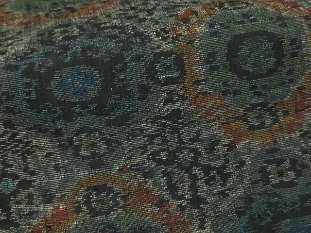 平和屋着物▽上質な紬　単衣　花菱文　正絹　逸品　DAAV9715sf