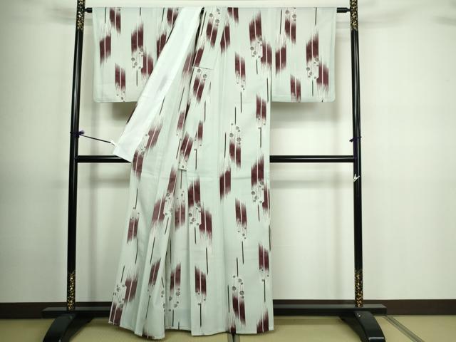 平和屋着物▽小紋 単衣 舞花文 洗える着物 DAAV9716sf