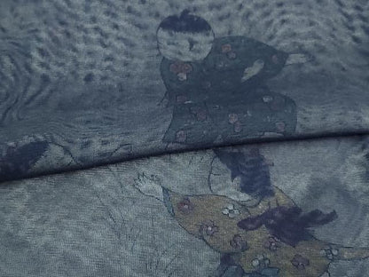 平和屋着物▽訪問着 無双 紗袷 紗×紗 童子遊び 正絹 逸品 DAAV9717sf