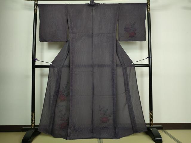 平和屋着物▽訪問着 無双 紗袷 紗×紗 草花文 金彩 正絹 逸品 DAAV9718sf