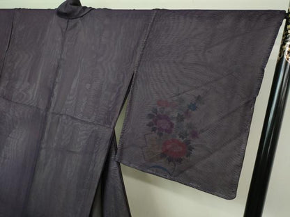 平和屋着物▽訪問着 無双 紗袷 紗×紗 草花文 金彩 正絹 逸品 DAAV9718sf