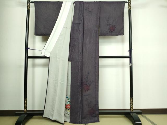 平和屋着物▽訪問着 無双 紗袷 紗×紗 草花文 金彩 正絹 逸品 DAAV9718sf