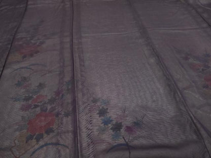 平和屋着物▽訪問着 無双 紗袷 紗×紗 草花文 金彩 正絹 逸品 DAAV9718sf