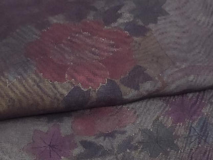 平和屋着物▽訪問着 無双 紗袷 紗×紗 草花文 金彩 正絹 逸品 DAAV9718sf