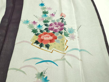 平和屋着物▽訪問着 無双 紗袷 紗×紗 草花文 金彩 正絹 逸品 DAAV9718sf