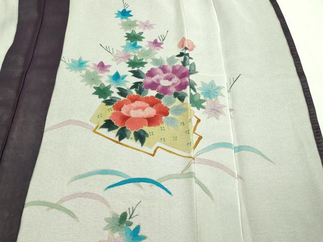 平和屋着物▽訪問着 無双 紗袷 紗×紗 草花文 金彩 正絹 逸品 DAAV9718sf