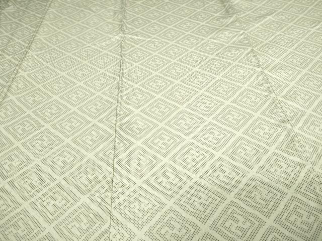 平和屋着物▽上質な紬 単衣 菱文 正絹 逸品 DAAV9724sf