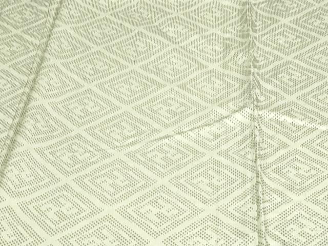 平和屋着物▽上質な紬 単衣 菱文 正絹 逸品 DAAV9724sf
