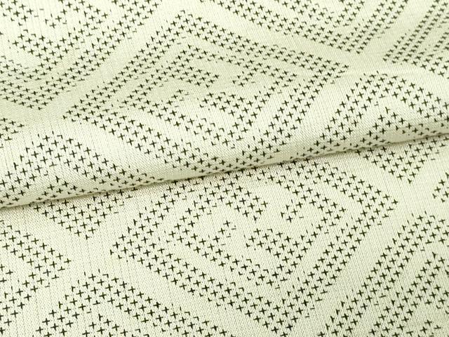 平和屋着物▽上質な紬 単衣 菱文 正絹 逸品 DAAV9724sf