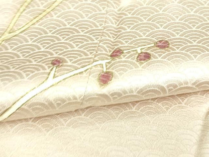 平和屋着物▽訪問着 単衣 青海波花文 金彩 やまと誂製 正絹 逸品 DAAV9726sf