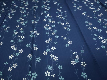 平和屋着物▽小紋 単衣 枝垂桜文 洗える着物 DAAV9728sf