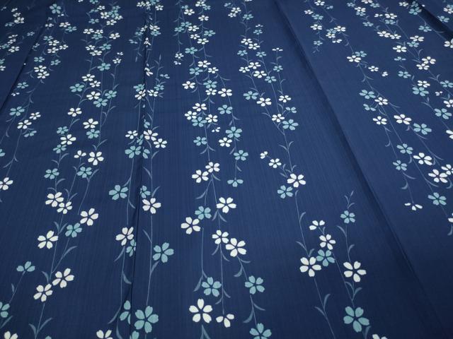 平和屋着物▽小紋 単衣 枝垂桜文 洗える着物 DAAV9728sf