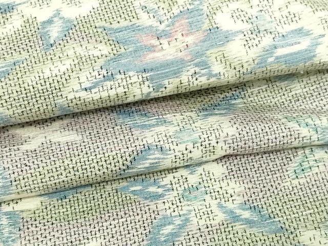 平和屋着物▽上質な紬 単衣 舞花文 正絹 逸品 DAAV9729sf