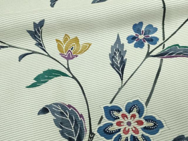 平和屋着物▽訪問着 無双 紗袷 紗×絽 更紗花文 正絹 逸品 DAAV9732sf