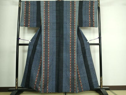 平和屋着物▽上質な紬 単衣 吉祥間道 正絹 逸品 DAAV9734sf