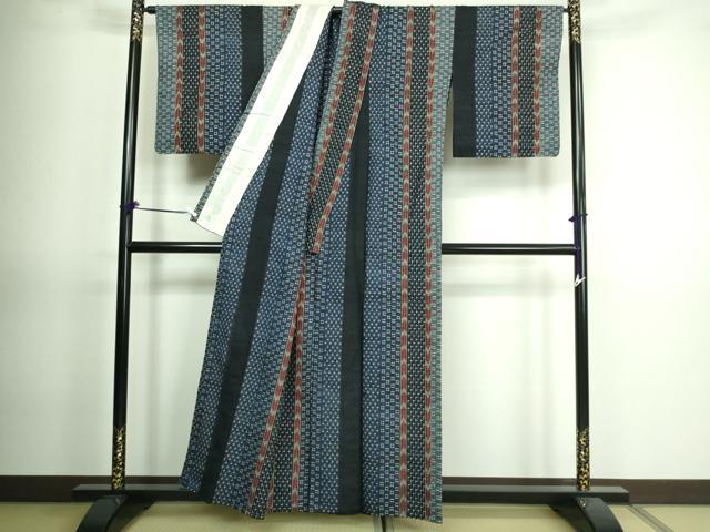 平和屋着物▽上質な紬 単衣 吉祥間道 正絹 逸品 DAAV9734sf