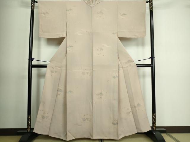 平和屋着物▽上質な小紋 単衣 地紋起こし 風景文 正絹 逸品 DAAV9735sf