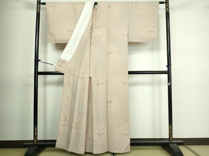 平和屋着物▽上質な小紋 単衣 地紋起こし 風景文 正絹 逸品 DAAV9735sf