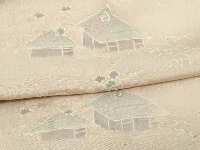 平和屋着物▽上質な小紋 単衣 地紋起こし 風景文 正絹 逸品 DAAV9735sf
