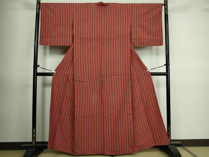 平和屋着物▽上質な紬 単衣 間道 正絹 逸品 DAAV9740sf