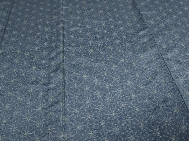 平和屋着物▽上質な紬 単衣 麻の葉文様 正絹 逸品 未使用 DAAV9741sf