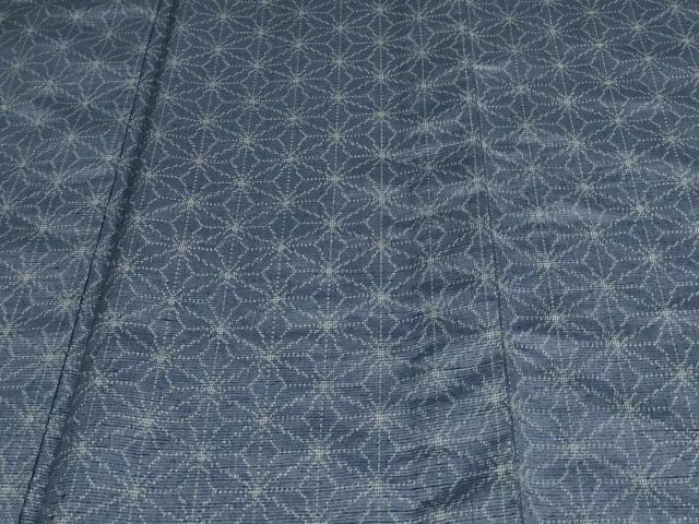 平和屋着物▽上質な紬 単衣 麻の葉文様 正絹 逸品 未使用 DAAV9741sf