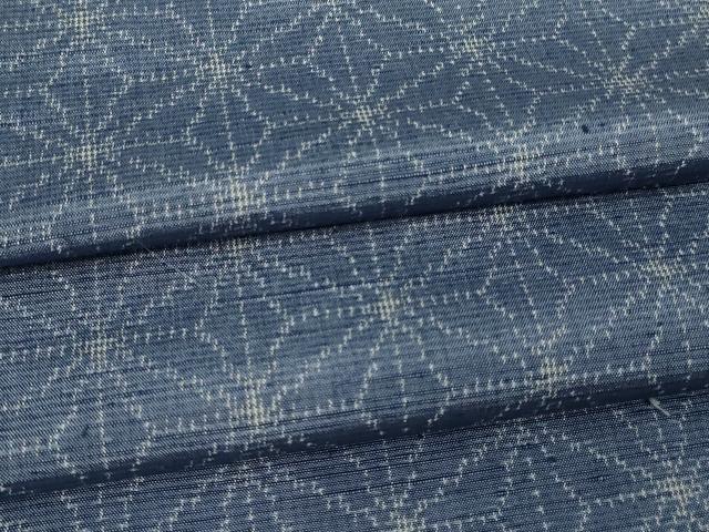 平和屋着物▽上質な紬 単衣 麻の葉文様 正絹 逸品 未使用 DAAV9741sf