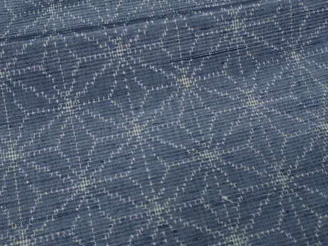 平和屋着物▽上質な紬 単衣 麻の葉文様 正絹 逸品 未使用 DAAV9741sf