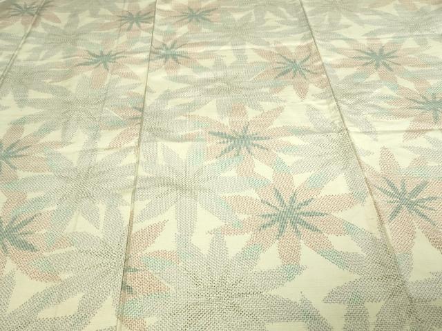 平和屋着物▽上質な紬　単衣　舞花文　正絹　逸品　DAAV9742sf