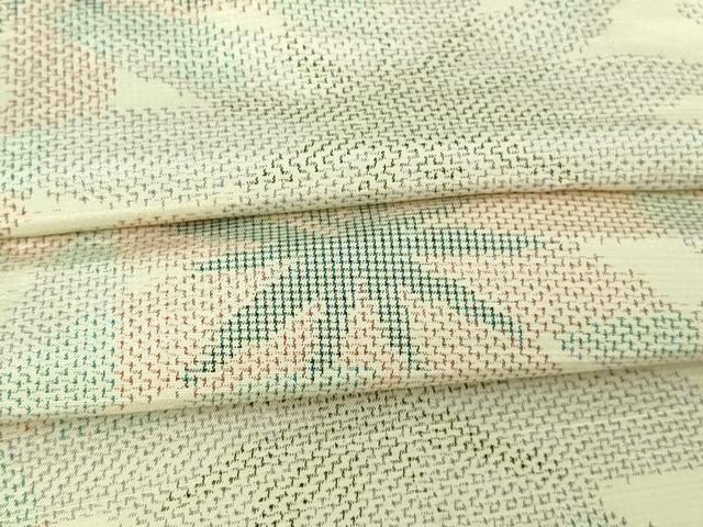 平和屋着物▽上質な紬　単衣　舞花文　正絹　逸品　DAAV9742sf
