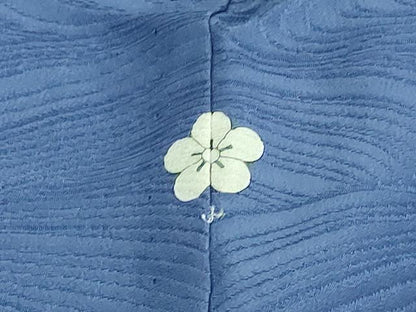 平和屋着物▽上質な色無地　単衣　流水地紋　青藍色　正絹　逸品　未使用　DAAV9743sf