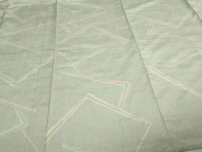平和屋着物▽上質な紬　単衣　抽象文様　正絹　逸品　DAAV9744sf