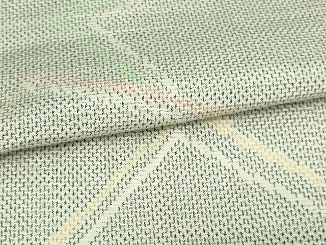 平和屋着物▽上質な紬　単衣　抽象文様　正絹　逸品　DAAV9744sf